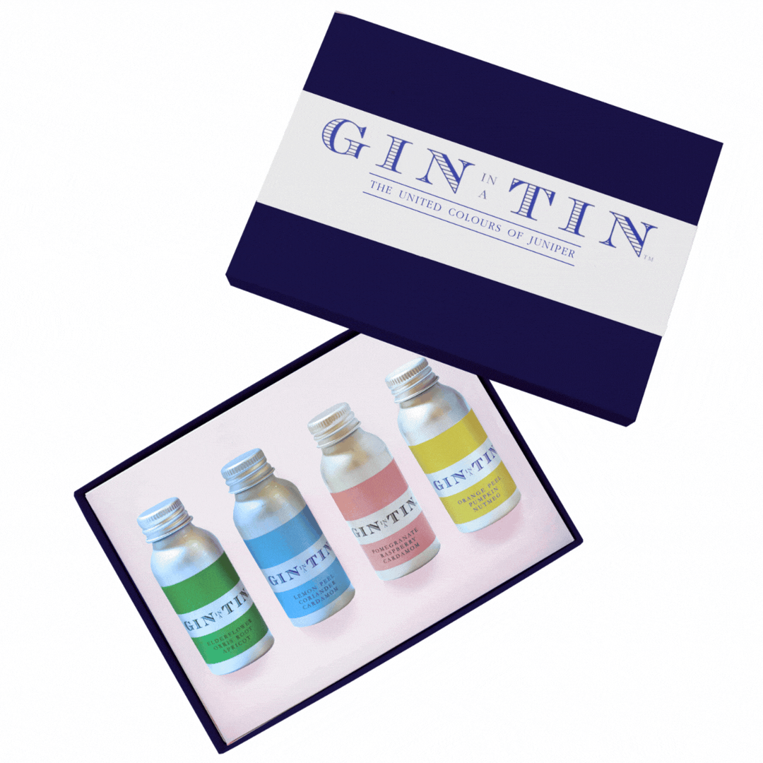 Gin In A Tin - London Dry Gin - Gift Set Of Four - Build A Box - Personalised