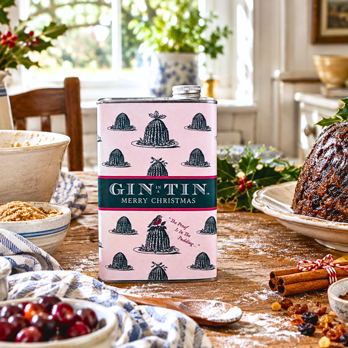 Gin In A Tin Christmas Pudding Gin In A Festive Tin
