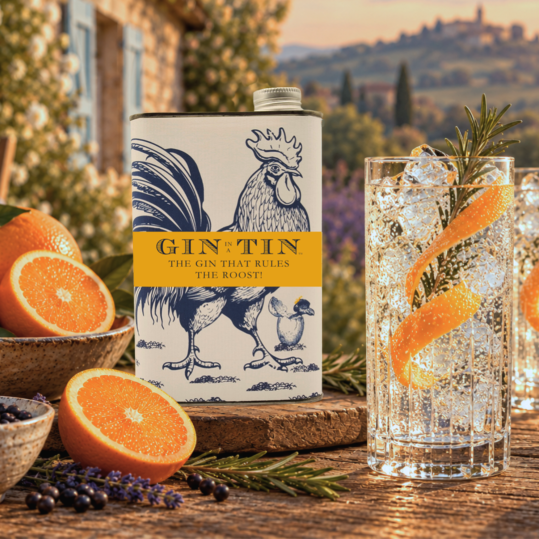 Customise a Beautiful Cockerel Tin of London Dry Gin - Perfect for Gifting 